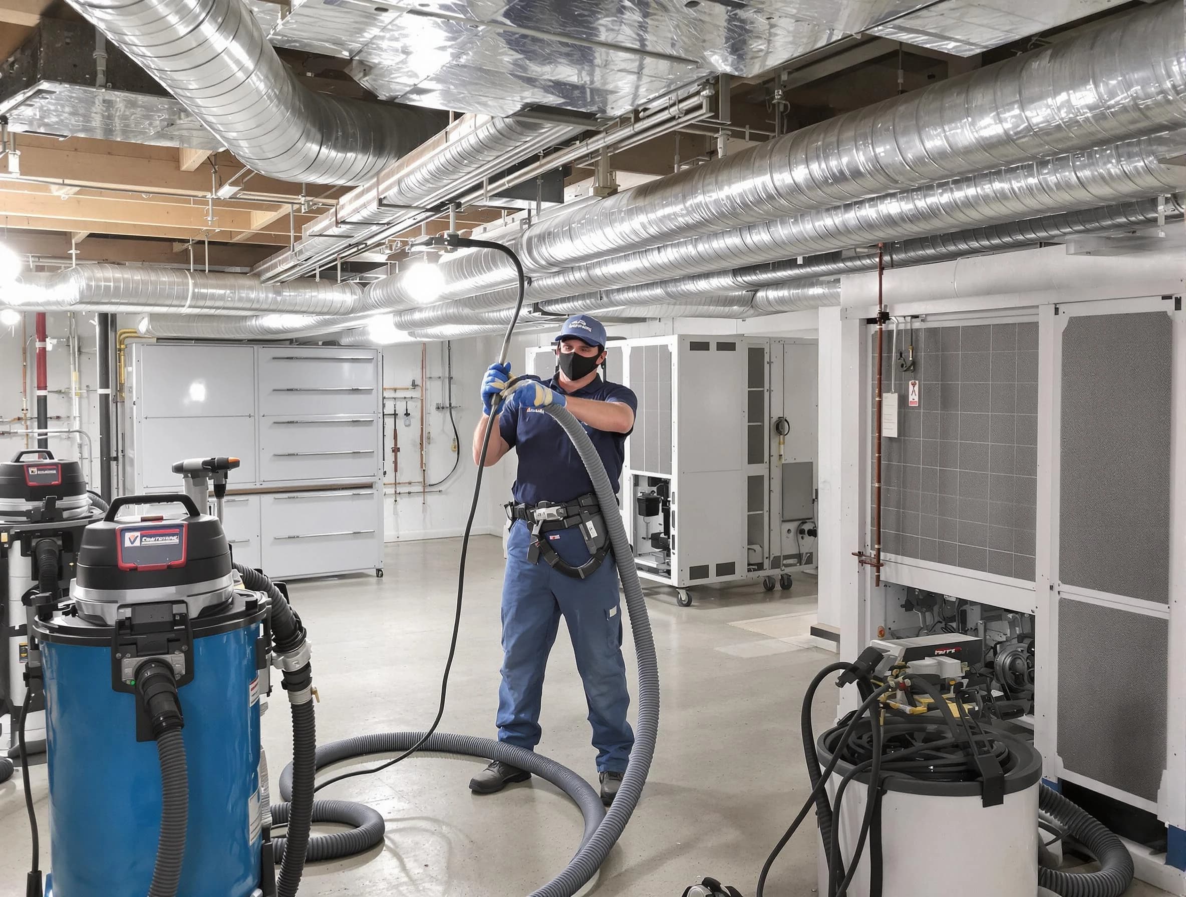 Peoria Air Duct Cleaning specialist performing thorough central air duct cleaning for improved system efficiency in Peoria