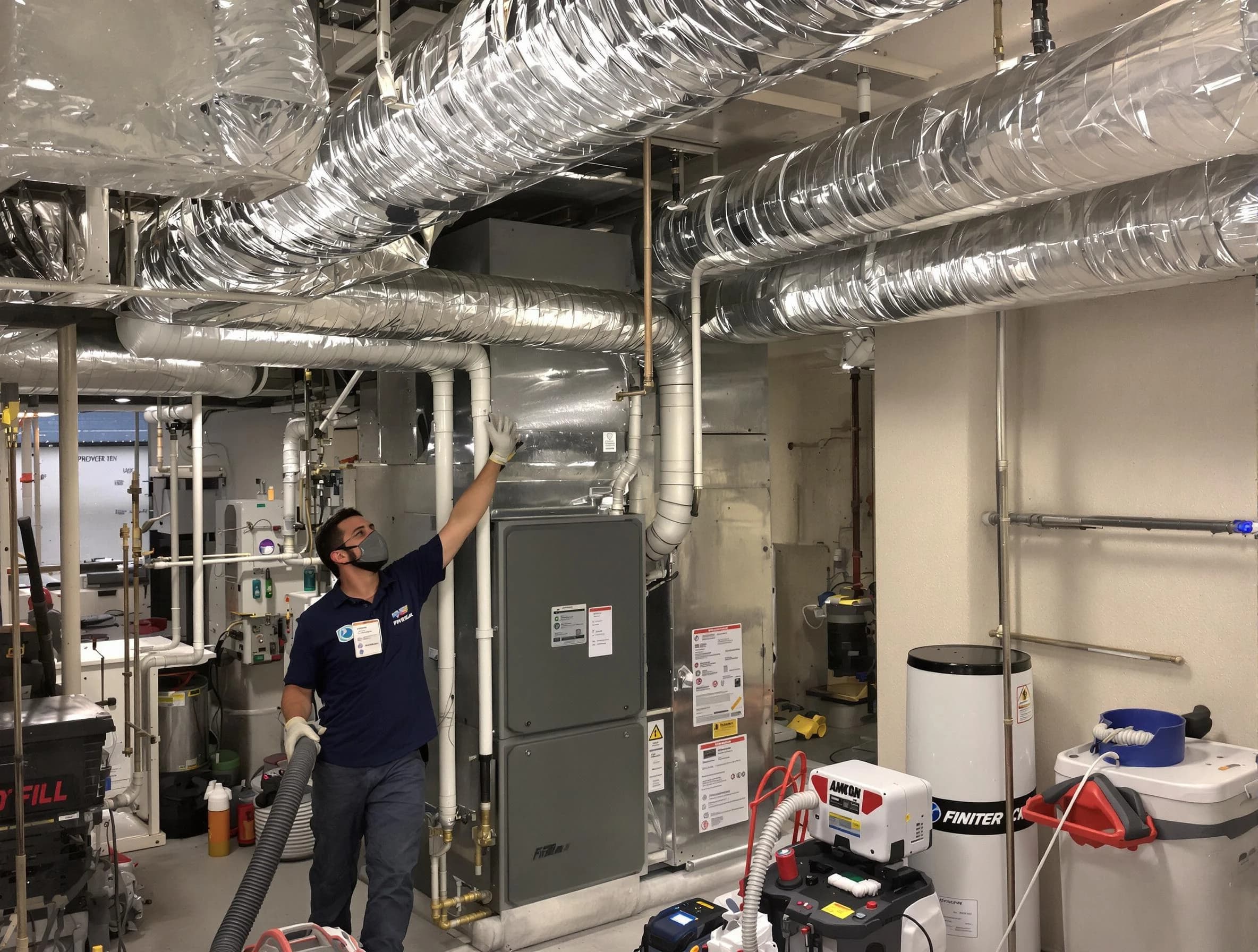 Peoria Air Duct Cleaning specialist performing thorough furnace duct cleaning in a Peoria residence