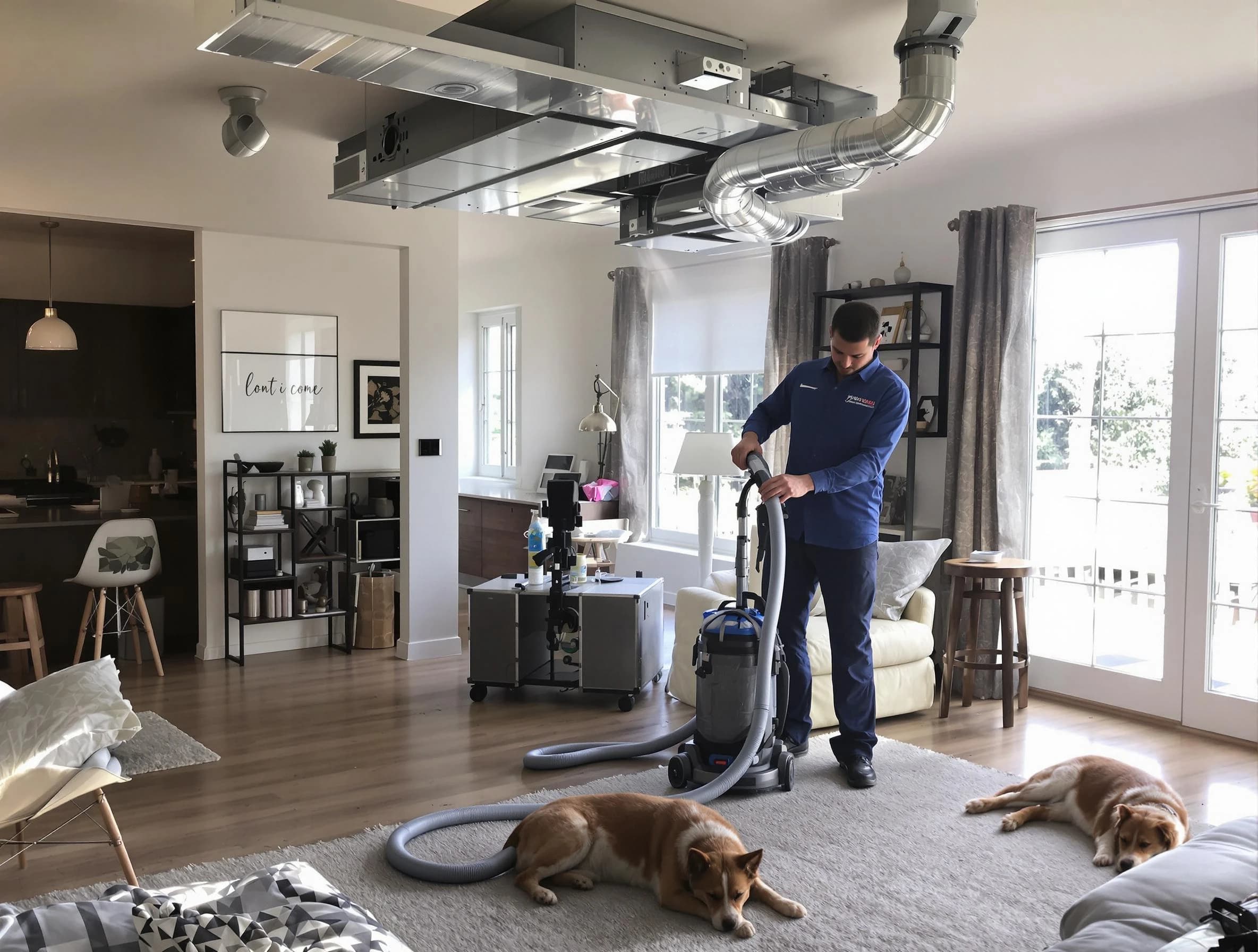 Peoria Air Duct Cleaning technician performing detailed indoor duct cleaning for improved air quality in Peoria