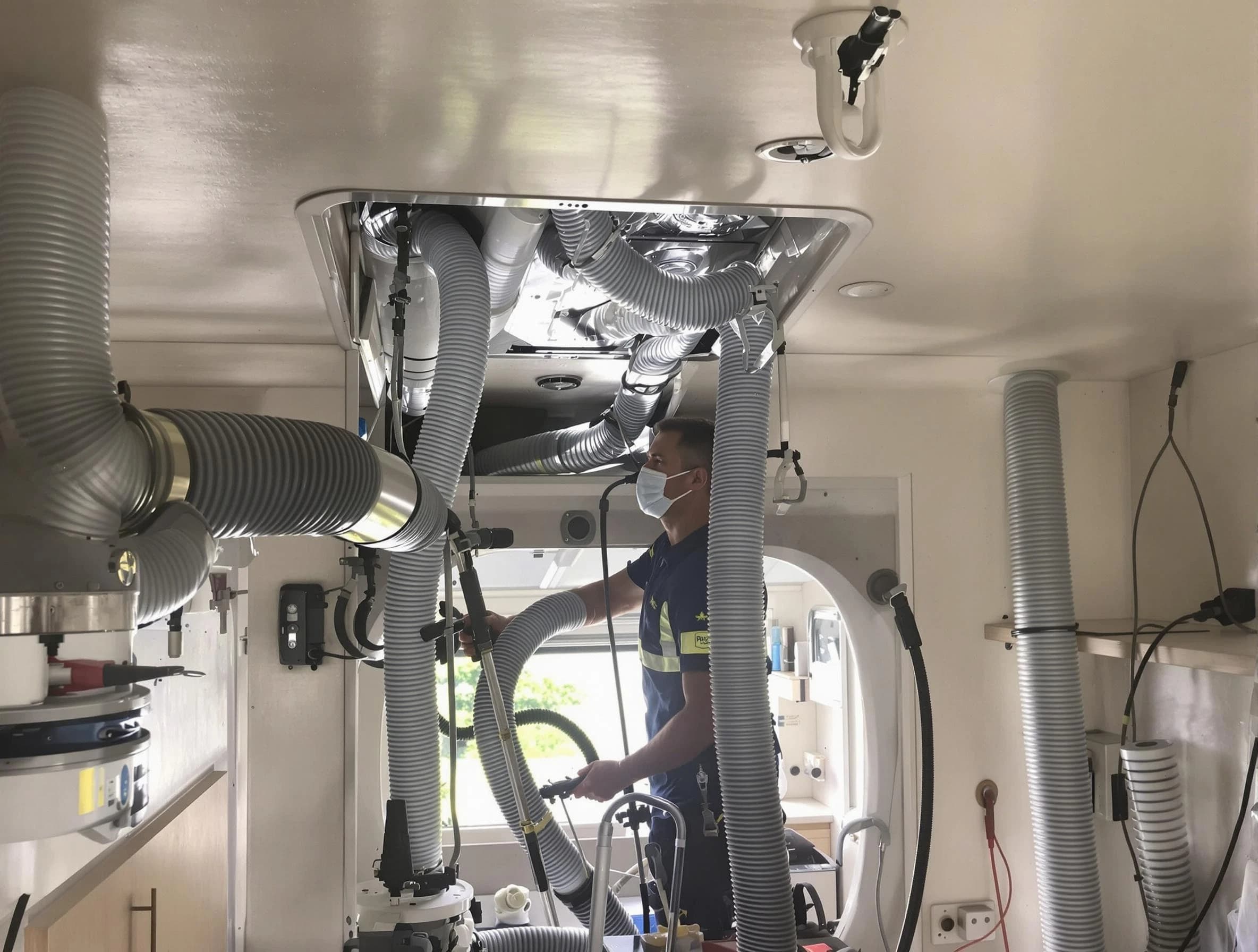 Peoria Air Duct Cleaning specialist performing precise mobile home duct cleaning in Peoria