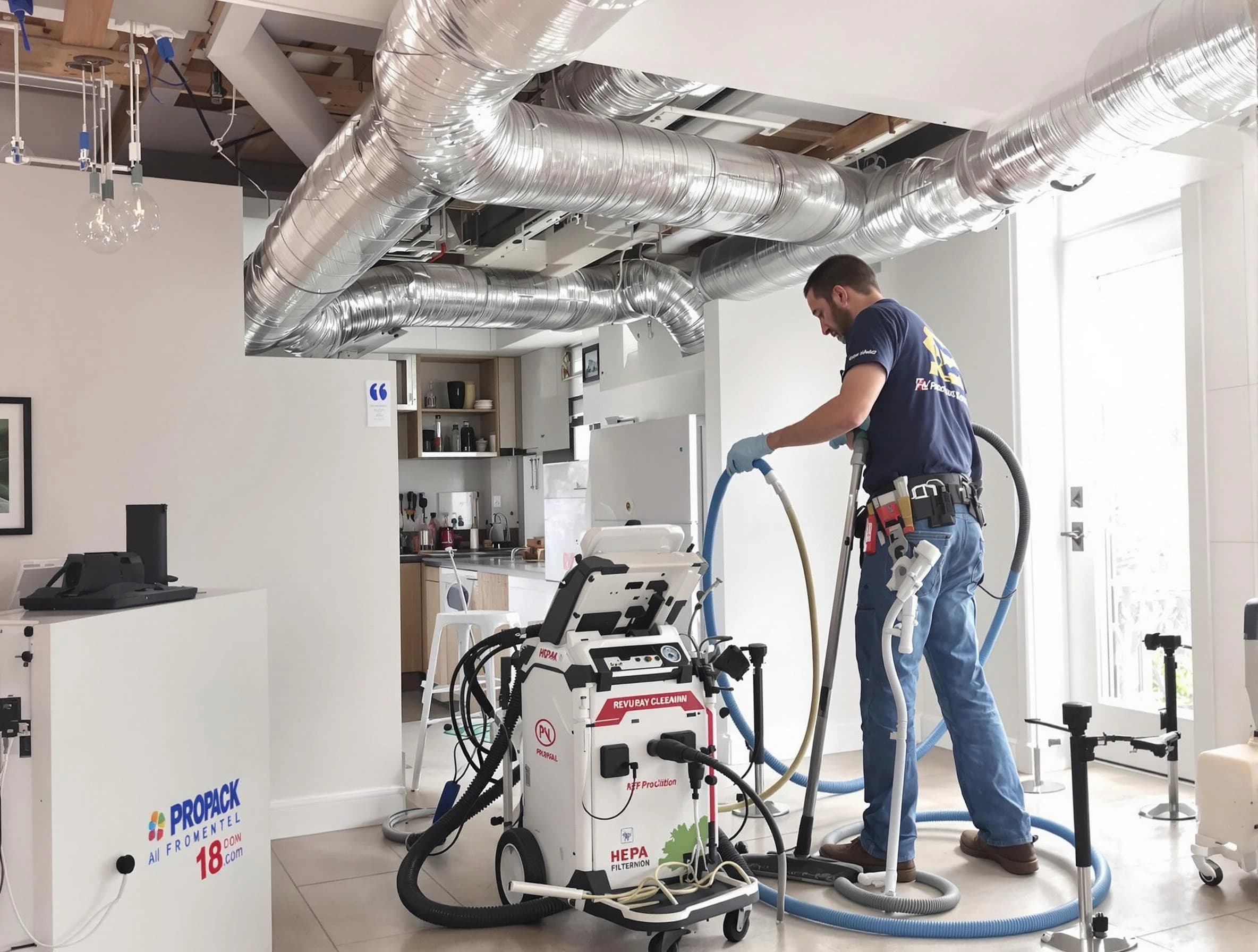 Peoria Air Duct Cleaning technician performing advanced pure duct cleaning with specialized equipment in Peoria