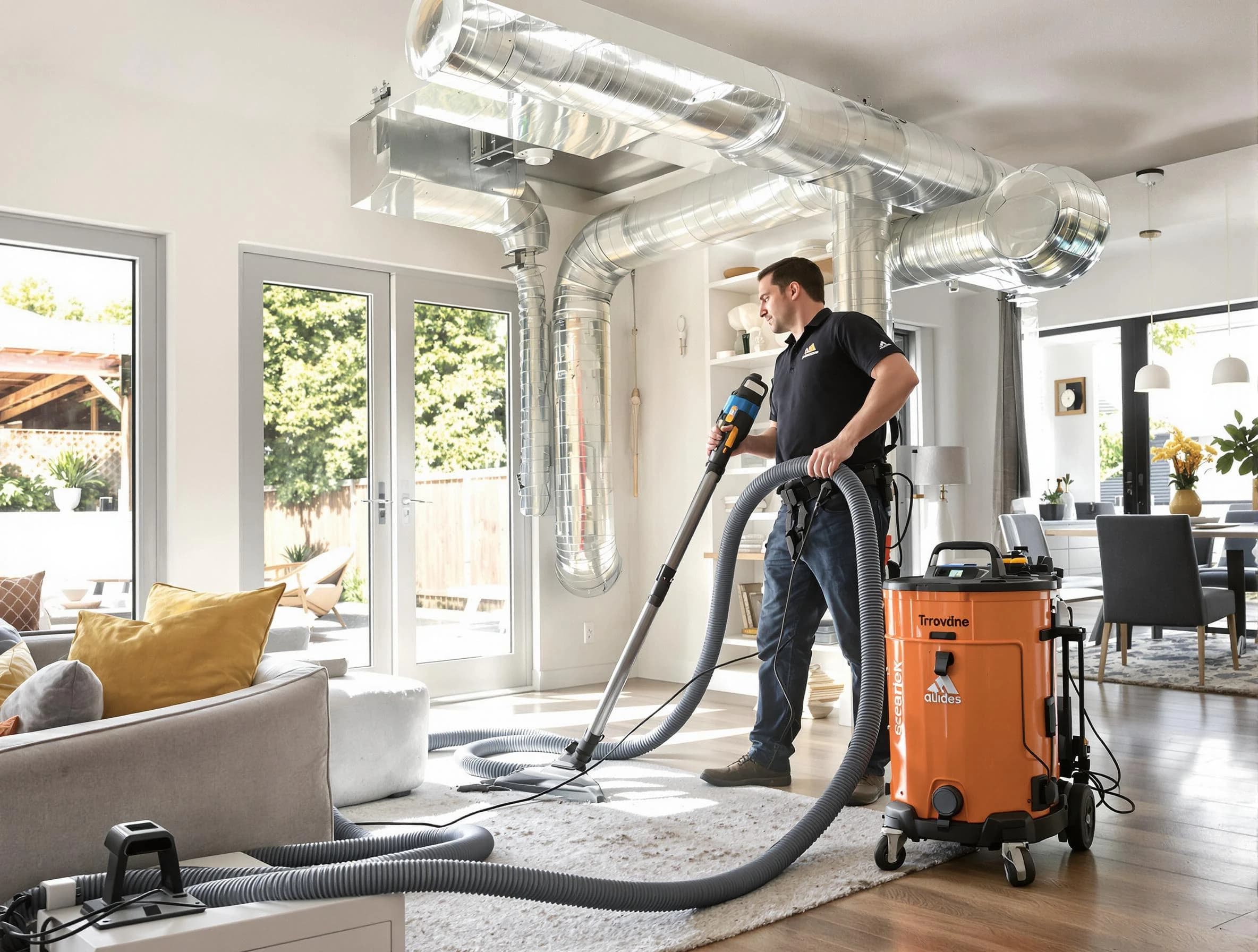 Peoria Air Duct Cleaning specialist performing thorough residential duct cleaning using advanced equipment in Peoria