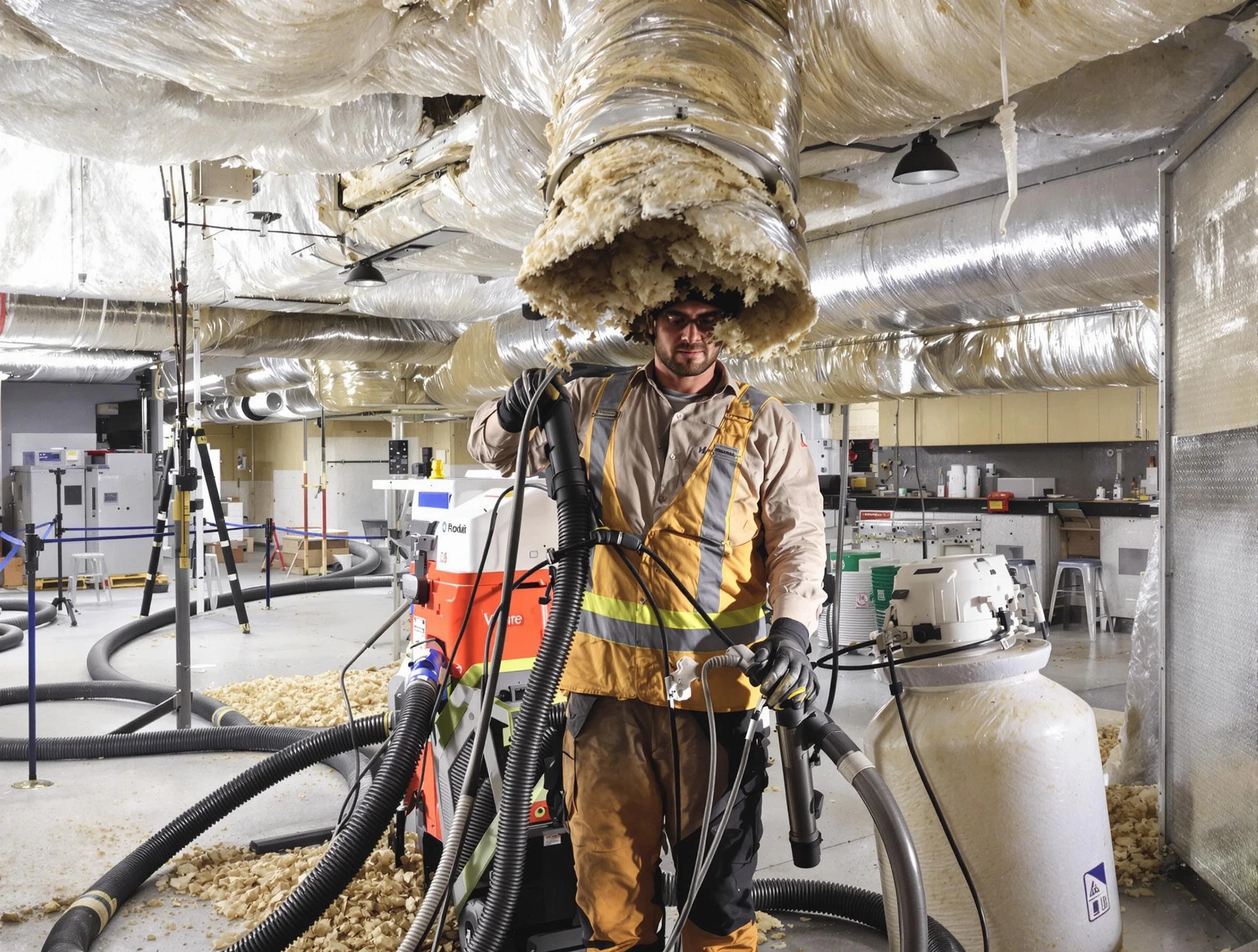 Professional vacuum insulation removal by Peoria Air Duct Cleaning expert in Peoria