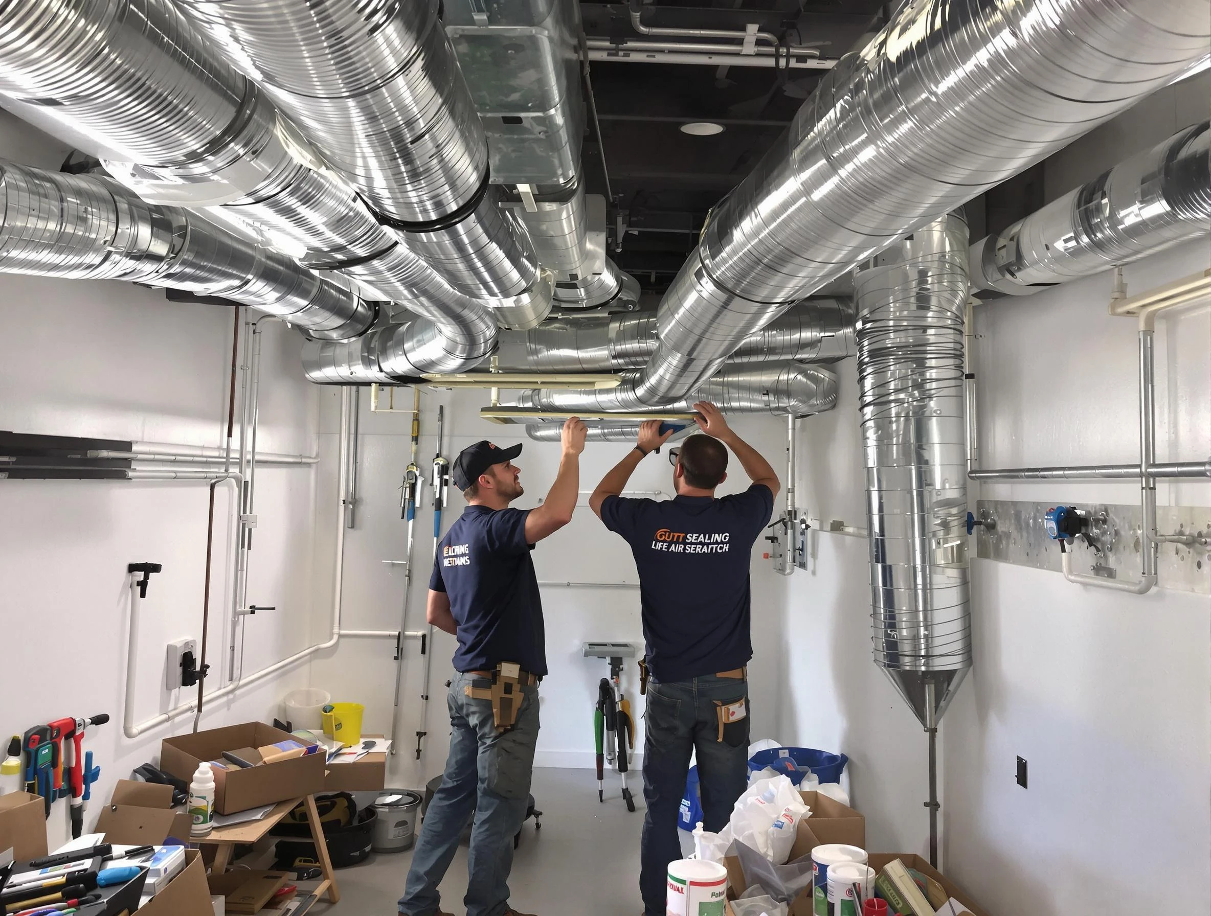 Peoria Air Duct Cleaning technician applying professional duct sealing solutions in Peoria