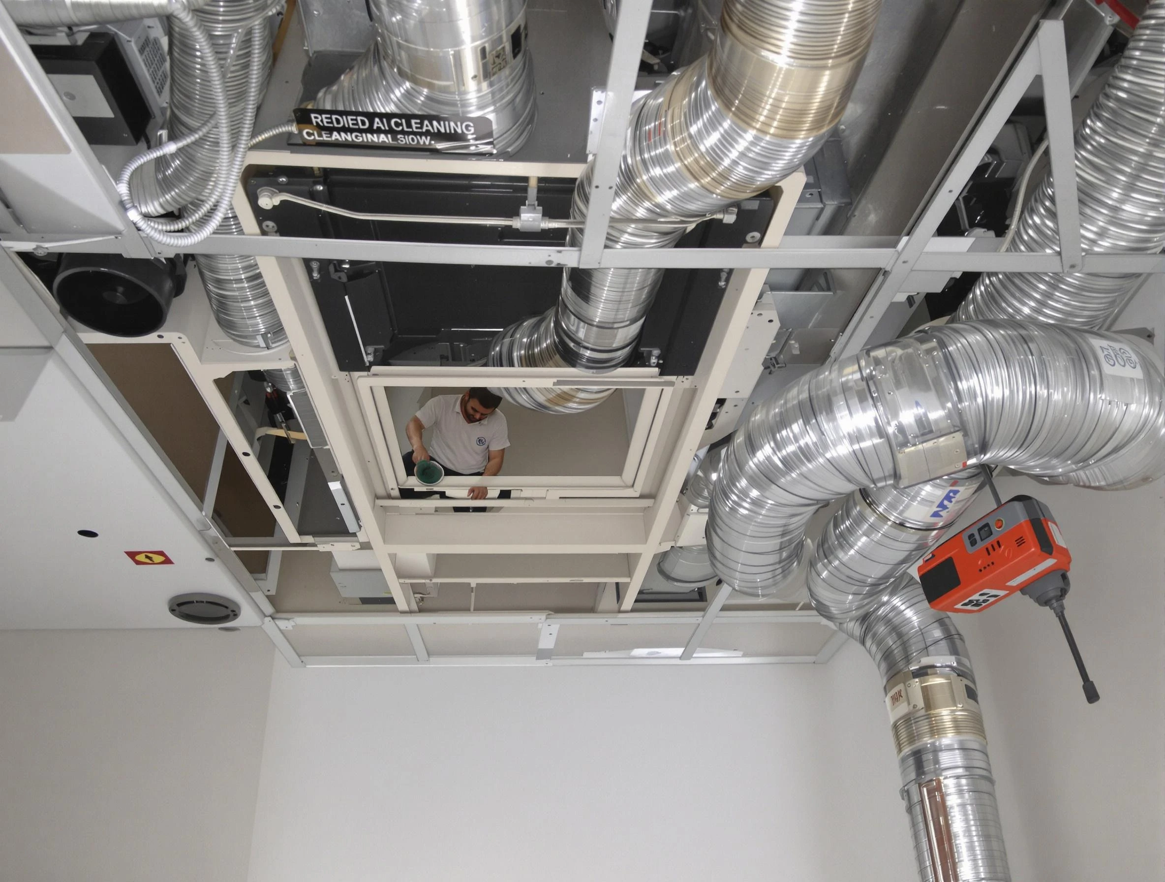 Peoria Air Duct Cleaning technician performing detailed central duct system cleaning in Peoria